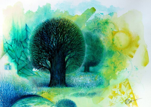 Arbre van Oxana Zaika, Werk op papier te koop op Singulart