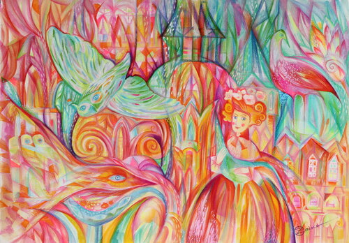 Oiseau de paradis van Oxana Zaika, Werk op papier te koop op Singulart