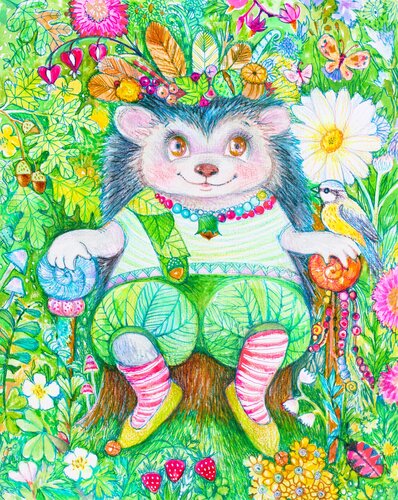 Hérisson van Oxana Zaika, Werk op papier te koop op Singulart