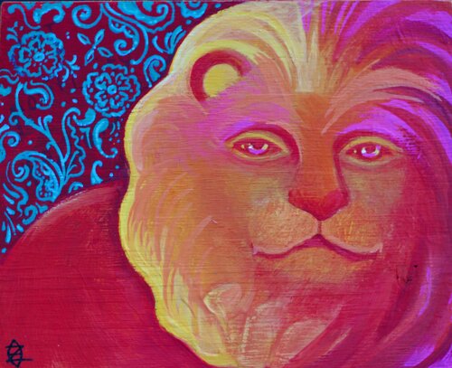 Lion van Oxana Zaika, Schilderij te koop op Singulart