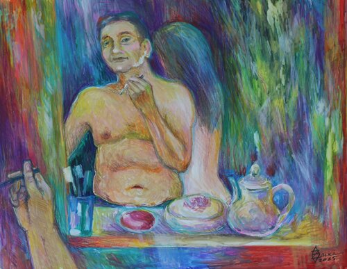 Matin , dans la salle de bain van Oxana Zaika, Werk op papier te koop op Singulart