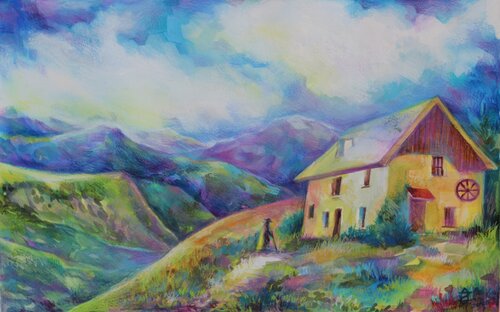 Alpe d'Huez van Oxana Zaika, Werk op papier te koop op Singulart