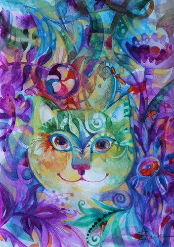Chat exotique di Oxana Zaika, Opera su carta in vendita su Singulart
