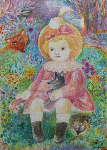 Petit loup di Oxana Zaika, Pittura in vendita su Singulart
