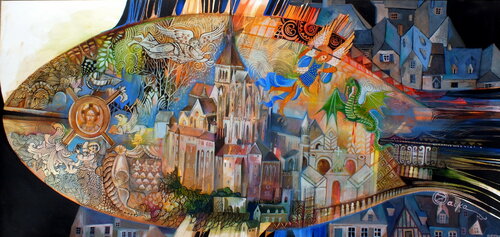 Mont-Saint-Michel di Oxana Zaika, Opera su carta in vendita su Singulart
