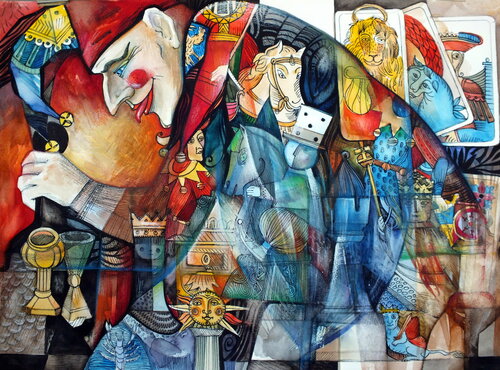 Jeu du Joker di Oxana Zaika, Opera su carta in vendita su Singulart