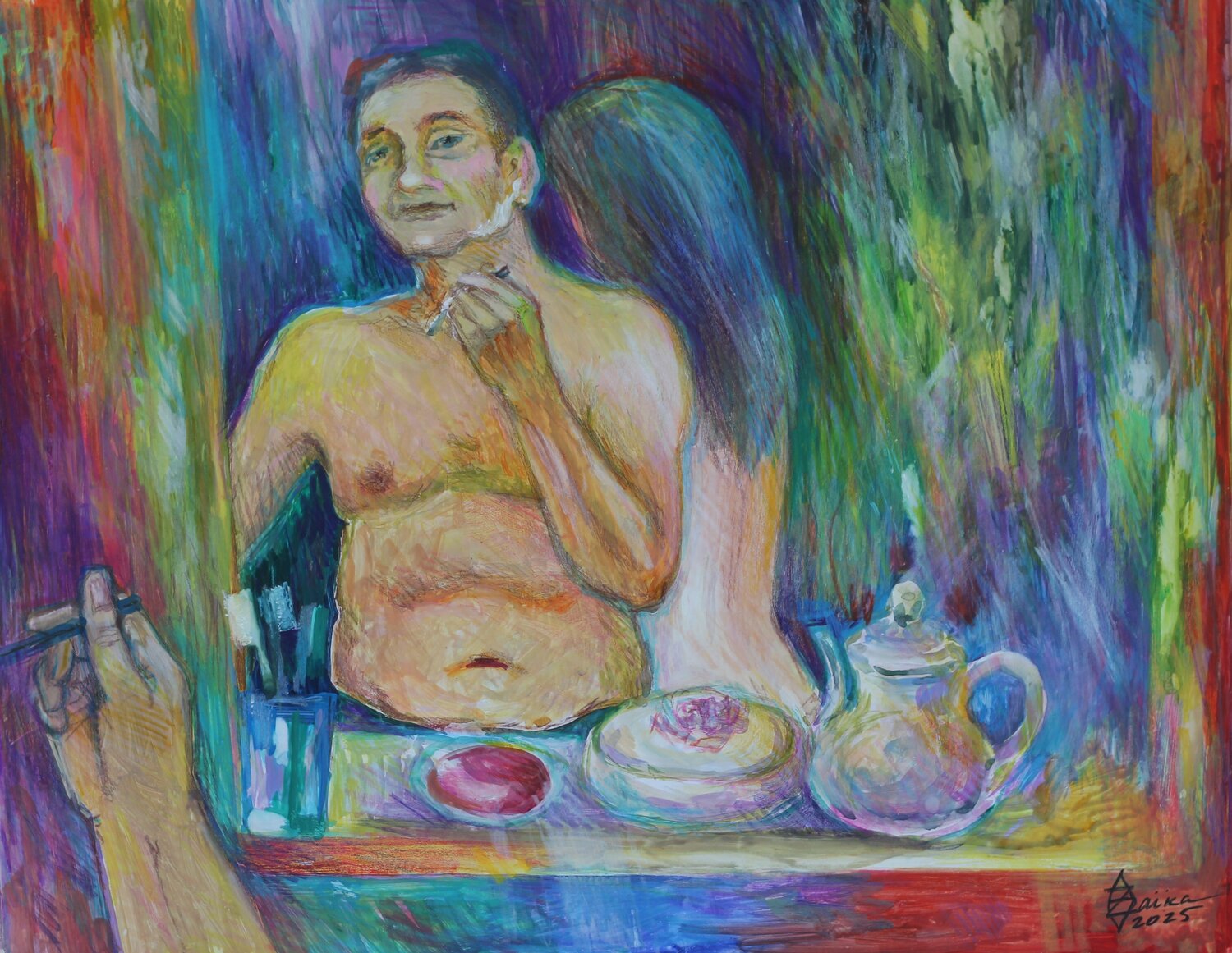 Matin , dans la salle de bain Oxana Zaika