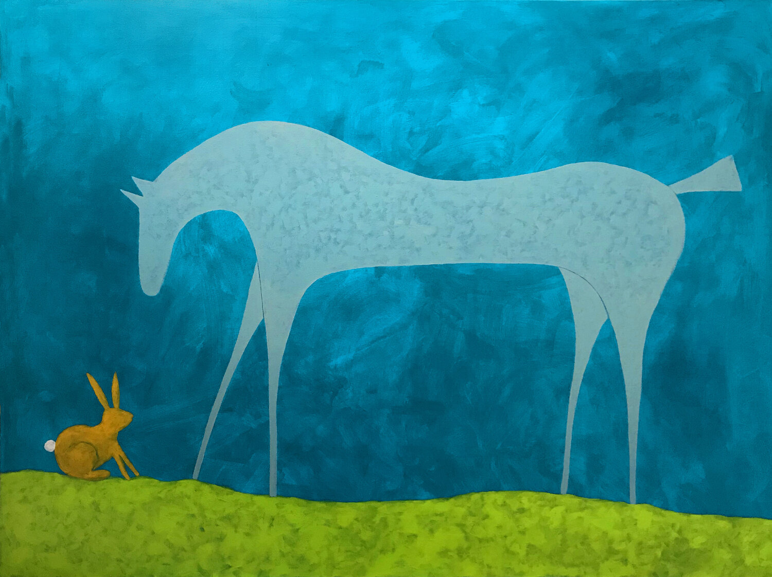 Horse & Rabbit by Sharon Pierce McCullough (2023) : Painting Acrylic ...
