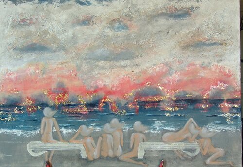 " INCANDESCENCE  "  Pièce unique van Frédérique Lombard Morel, Schilderij te koop op Singulart