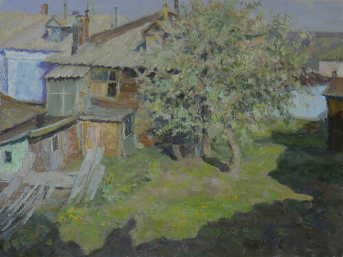 The Sunny May Yard by Nikolay Dmitriev, Painting for Sale on Singulart