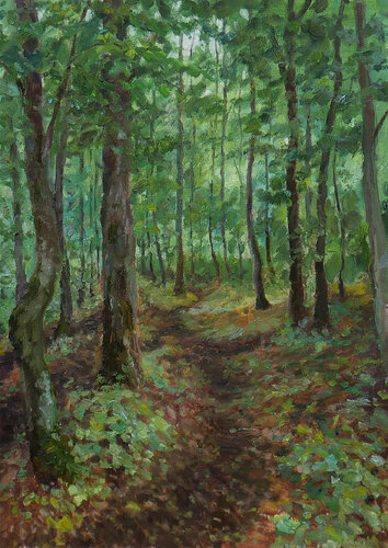 The Forest Path - summer landscape painting van Nikolay Dmitriev, Schilderij te koop op Singulart