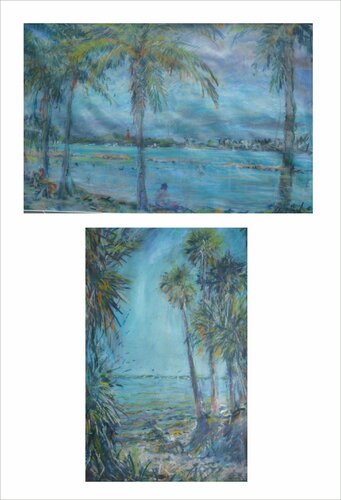 9. x 2 Florida beaches. Pastels von Peter Wood, Werk auf Papier kaufen auf Singulart