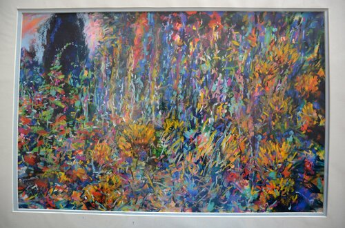 10. French flower garden. Pastel & acrylic inks von Peter Wood, Werk auf Papier kaufen auf Singulart