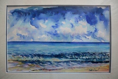 13. Azure waves. Watercolour von Peter Wood, Werk auf Papier kaufen auf Singulart