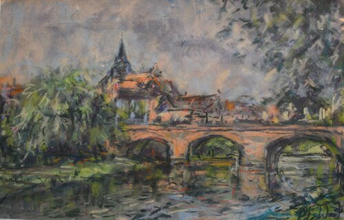 25. La Celle Dunoise, Creuse. Pastel. von Peter Wood, Werk auf Papier kaufen auf Singulart