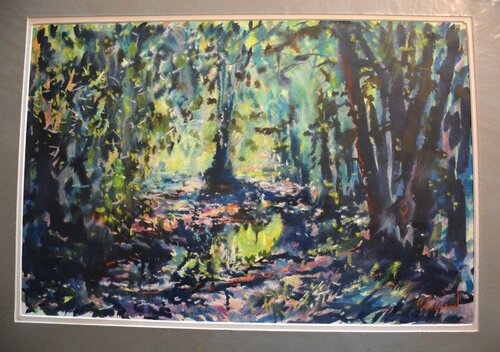 30. Old mill ruins, Petite Creuse. Acrylic Inks. von Peter Wood, Werk auf Papier kaufen auf Singulart