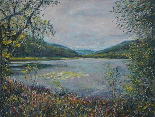 46 Research loch near Lomond Scotland. Pastel. par Peter Wood, Œuvre sur papier en vente sur Singulart