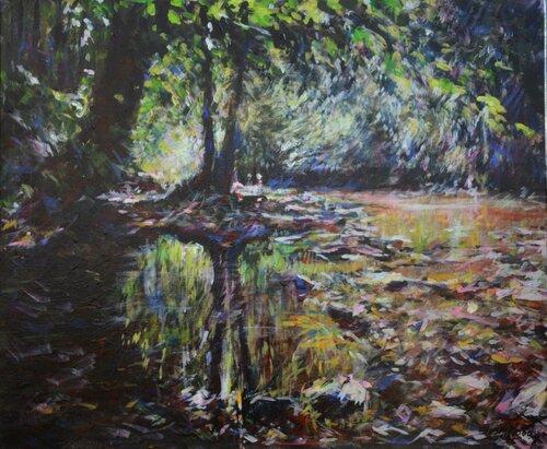 Petite Creuse near Fresselines, Summer afternoon von Peter Wood, Malerei kaufen auf Singulart