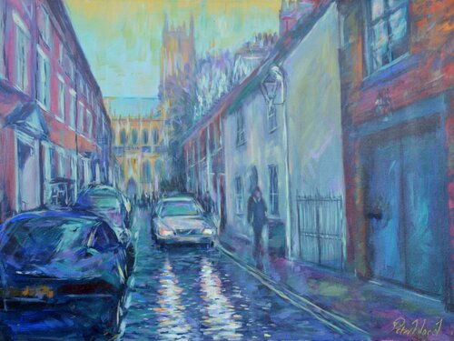 Beverley minster after rain. von Peter Wood, Malerei kaufen auf Singulart