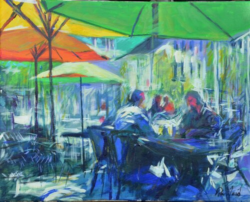 Cafe Tete a tete di Peter Wood, Pittura in vendita su Singulart