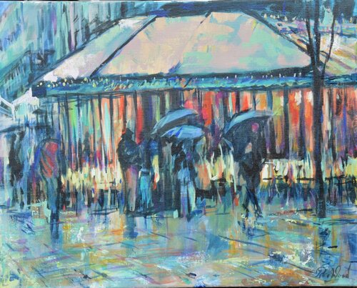 In the rain van Peter Wood, Schilderij te koop op Singulart