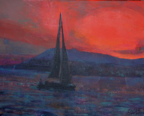 2022 1 Provence sunset 20 x 16 van Peter Wood, Schilderij te koop op Singulart