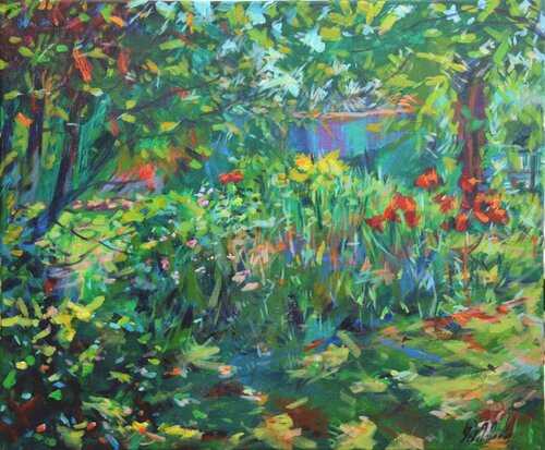 2022 1 Puddles of sunlight 20 x 24 von Peter Wood, Malerei kaufen auf Singulart