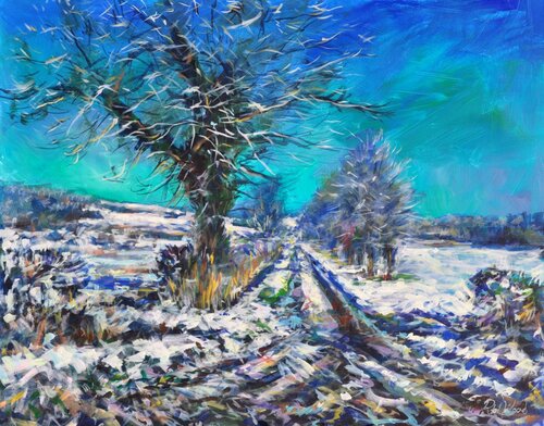 2022 1 Snow en plien air 2019 de Peter Wood, Pintura a la venta en Singulart