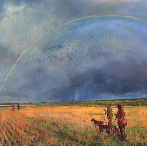 2022 1 Working dogs 24 x 24 by Peter Wood, Painting for Sale on Singulart