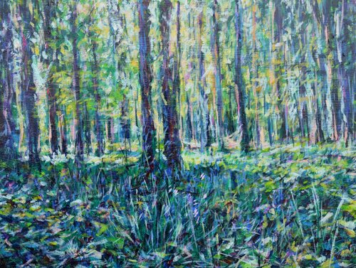 Bluebells in shade van Peter Wood, Schilderij te koop op Singulart