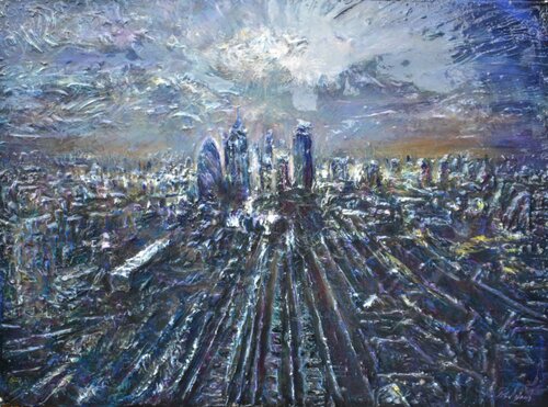 2022 1 London texture 40 x 32 van Peter Wood, Schilderij te koop op Singulart