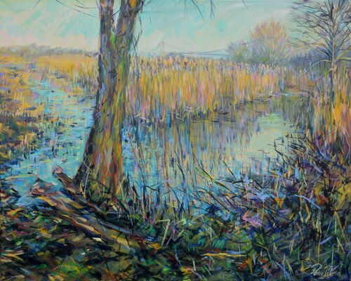 2022 1 Marsh corner 24 x 30 von Peter Wood, Malerei kaufen auf Singulart