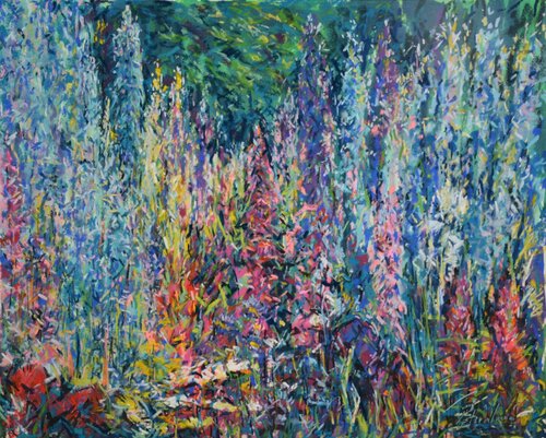 An English country garden van Peter Wood, Schilderij te koop op Singulart