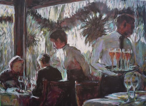 Secrets 9 - 2023 - Winter. Dining di Peter Wood, Pittura in vendita su Singulart