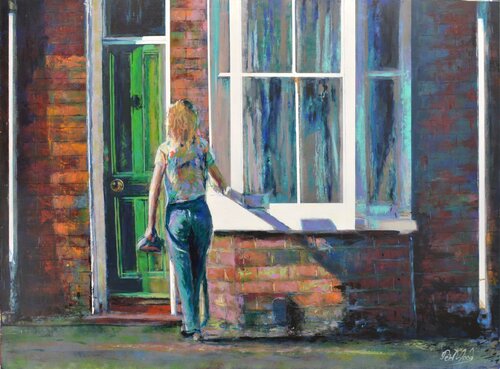 The window cleaning dance de Peter Wood, Pintura a la venta en Singulart