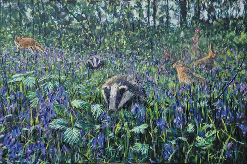 Spring Dawn in Alford wood par Peter Wood, Peinture en vente sur Singulart