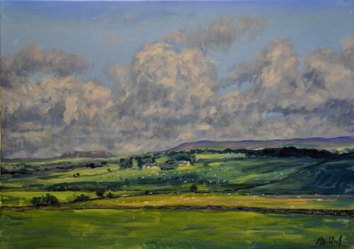 Sunlight floods over Dales von Peter Wood, Malerei kaufen auf Singulart