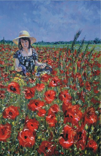 Collecting Poppies von Peter Wood, Malerei kaufen auf Singulart