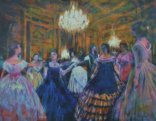 Secrets 28 - Ball gowns for a special night von Peter Wood, Malerei kaufen auf Singulart