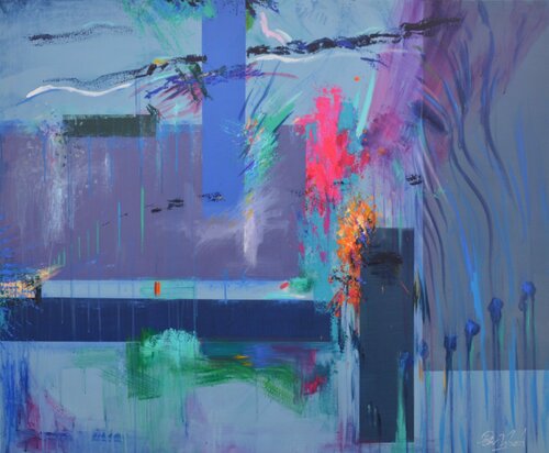 Peaceful fishing after lockdown de Peter Wood, Pintura a la venta en Singulart