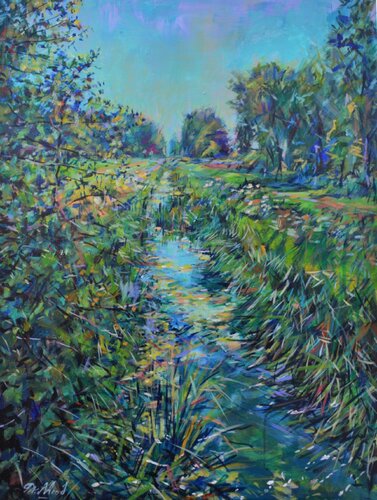 Fenland drain di Peter Wood, Pittura in vendita su Singulart