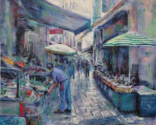 Provence street shops von Peter Wood, Malerei kaufen auf Singulart