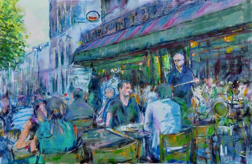 Morning coffee van Peter Wood, Schilderij te koop op Singulart