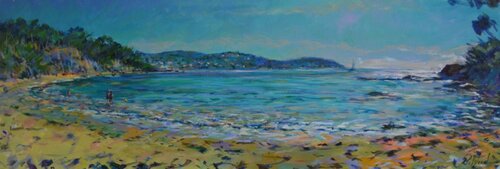 Le Pradet Beach - Provence van Peter Wood, Schilderij te koop op Singulart