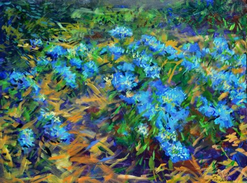 Blue Hydrangeas van Peter Wood, Schilderij te koop op Singulart