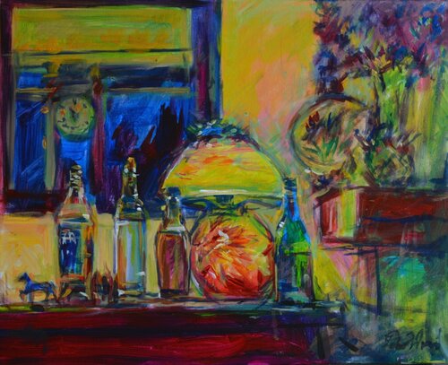 The French glass lamp by Peter Wood, Painting for Sale on Singulart