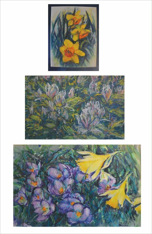 41. X 3 Spring flowers. 20” x 29” and one smaller of 21” x 18” Peter Wood