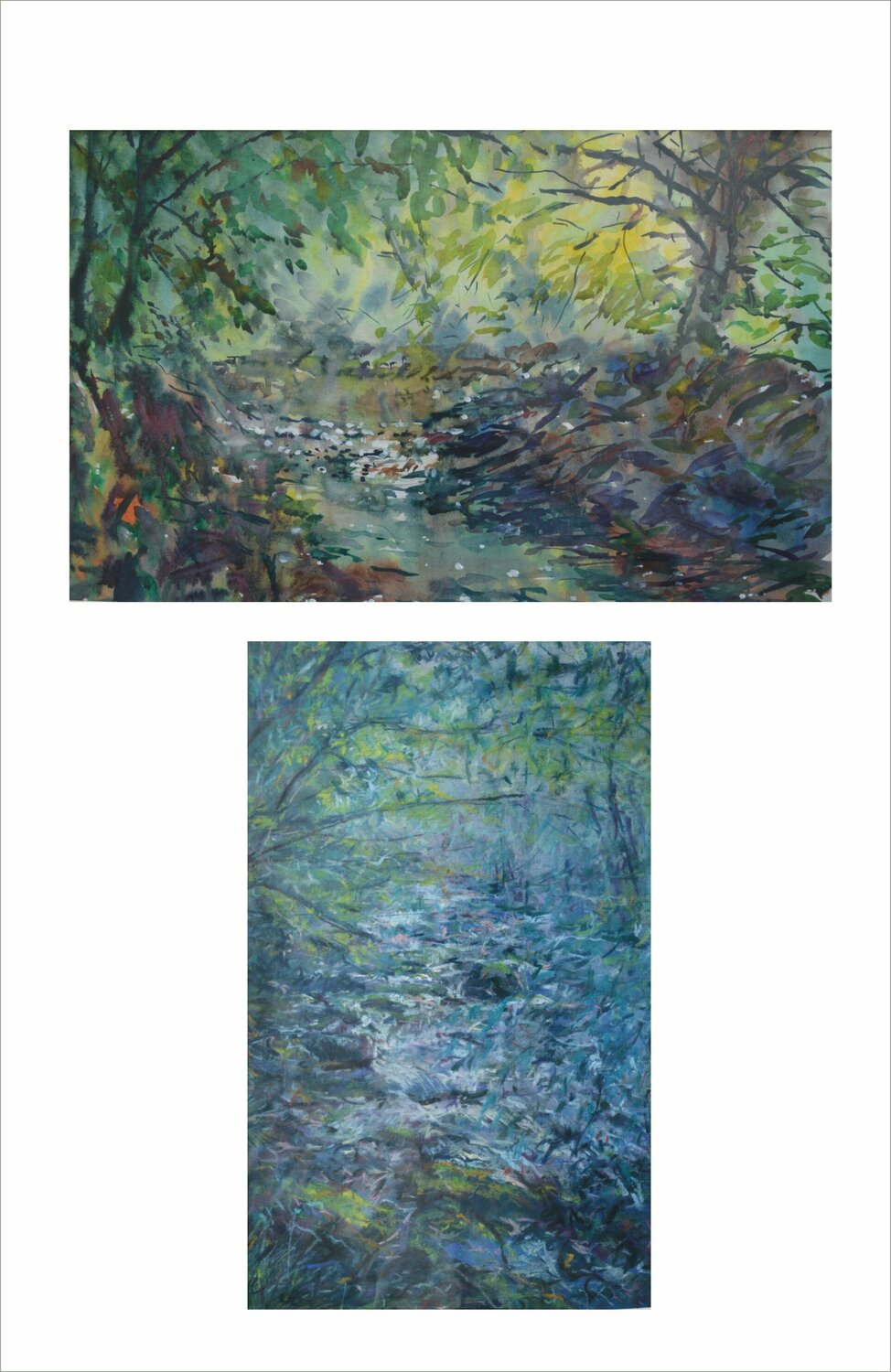 11. x 2 Petite Creuse. Watercolour & Pastels Peter Wood Werk auf Papier zu verkaufen