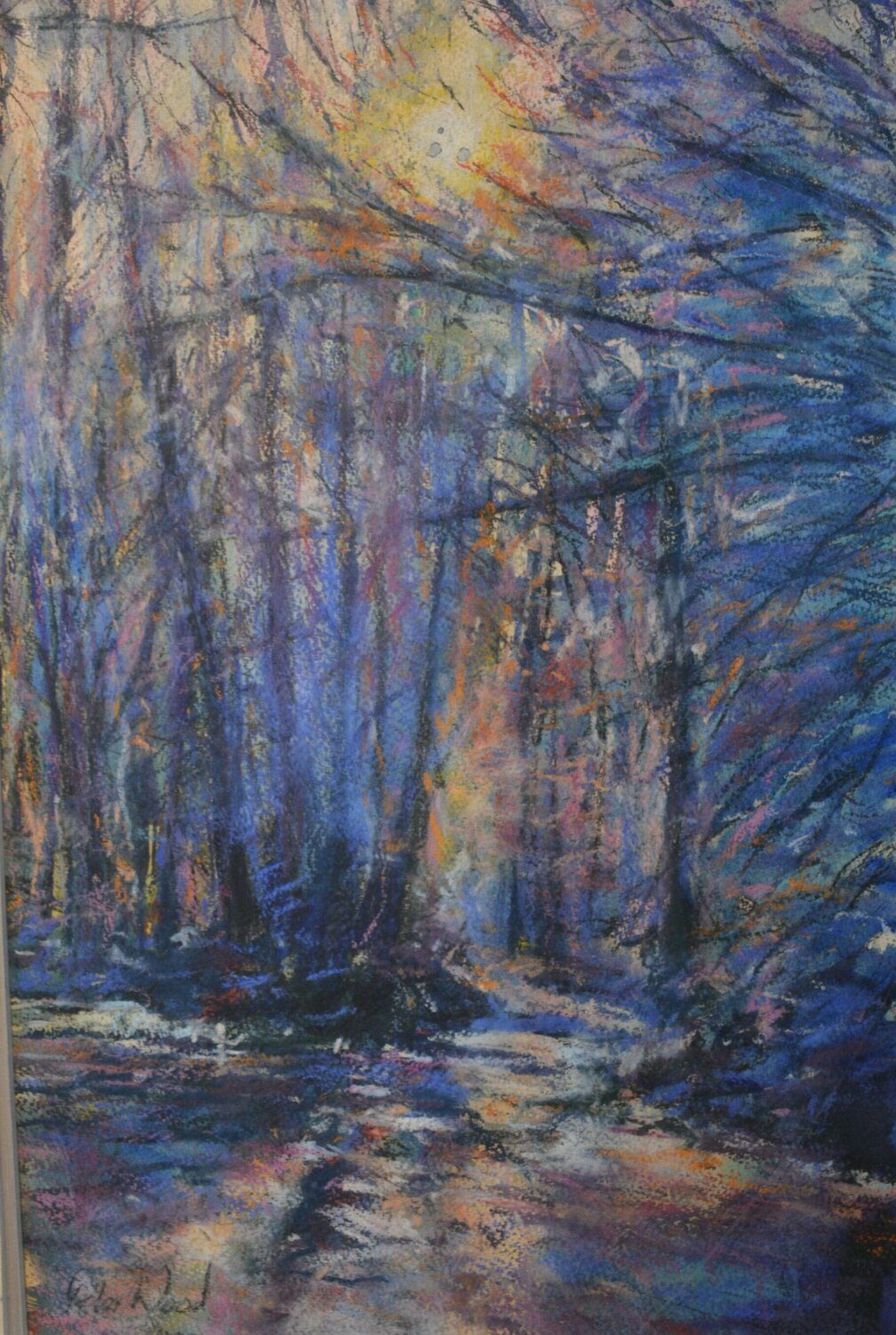 16. Frozen pond. Watercolour & pastels. Peter Wood Werk auf Papier zu verkaufen