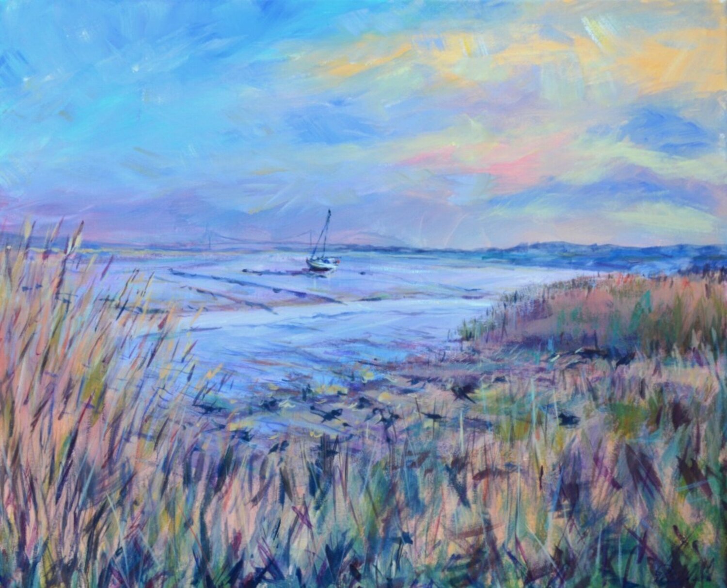 2022 1 Humber yacht 24 x 30 Peter Wood Originalgemälde zu verkaufen